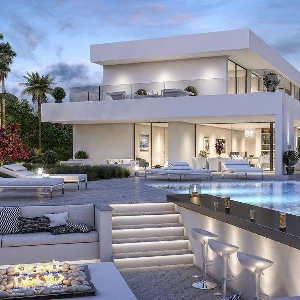 Gece Atmosferinde Villa Konsepti — 3D Görselleştirme