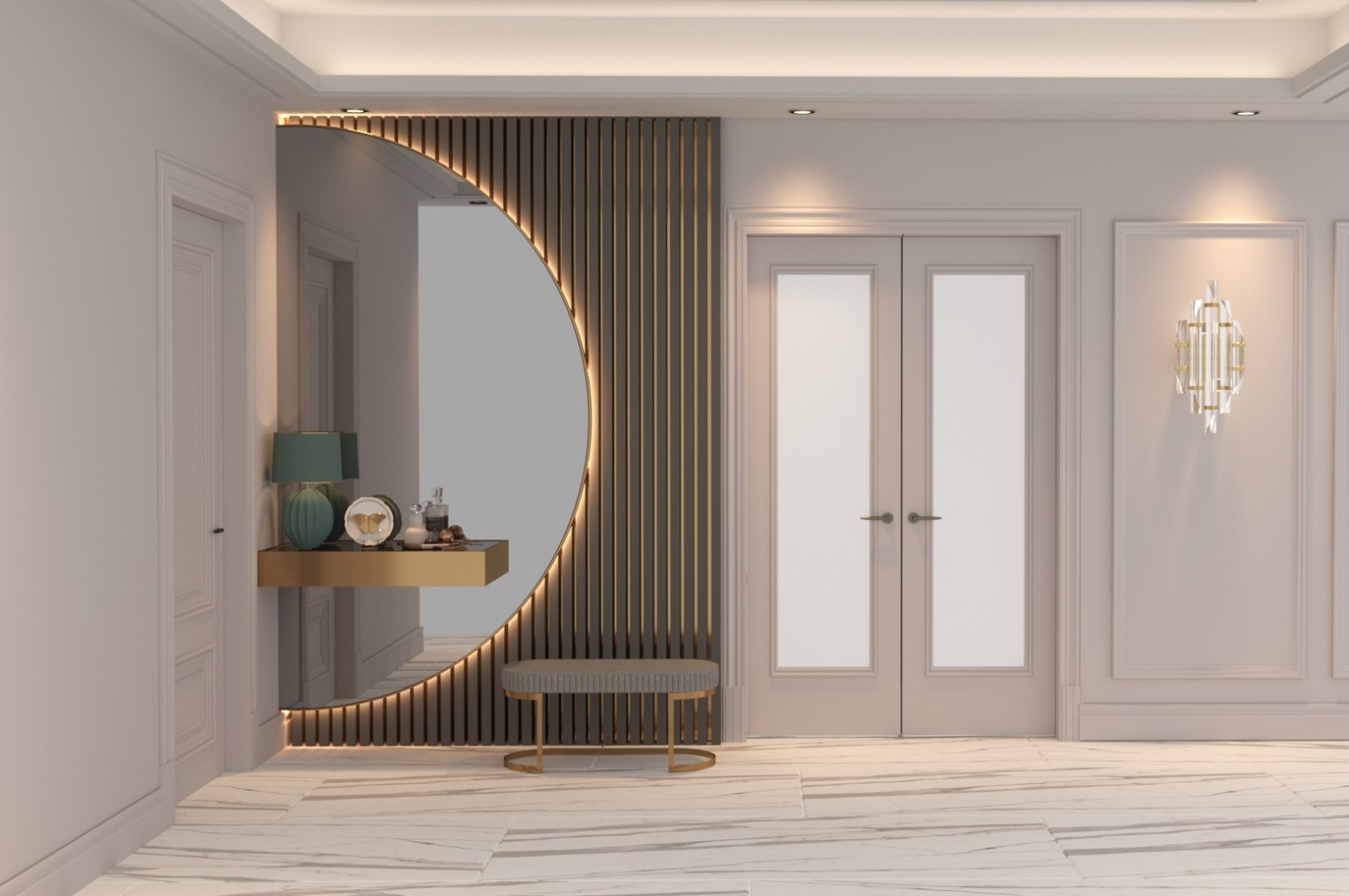 Saray Esintili İç Mekan Konsepti — 3D Görselleştirme